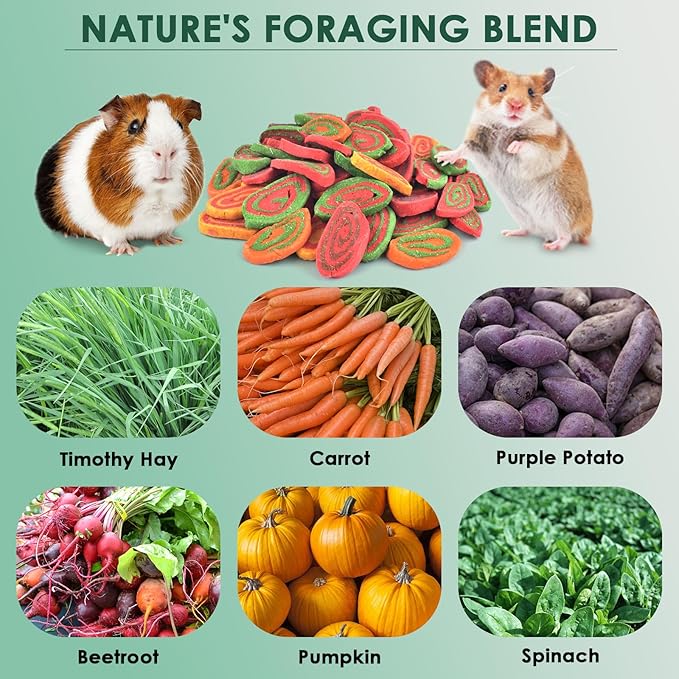 KATUMO Rabbit Toys, 220g / 7.7oz Rabbit Treats Bunny Chews Guinea Pig Molar Treats for Bunny, Hamster, Chinchilla, Gerbil, Other Small Rodents