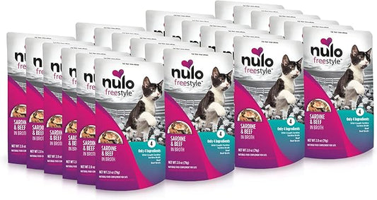 Nulo Freestyle Cat & Kitten Wet Cat Food Pouch, Premium All Natural Grain-Free Soft Cat Food Topper with Amino Acids for Heart Health and High Animal-Based Protein
