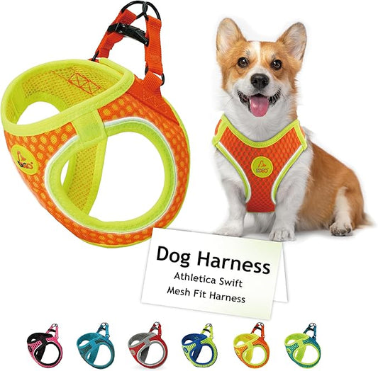 DOCO Dog Harness for Small Sized Dog - Athletica Adjustable, No Pull, No Choke, Puppy Vest Lightweight Air Mesh, Reflective, Puppy Essentials – Orange, X-Small (Chest 13.5"-14", Weight 4–6 lbs)