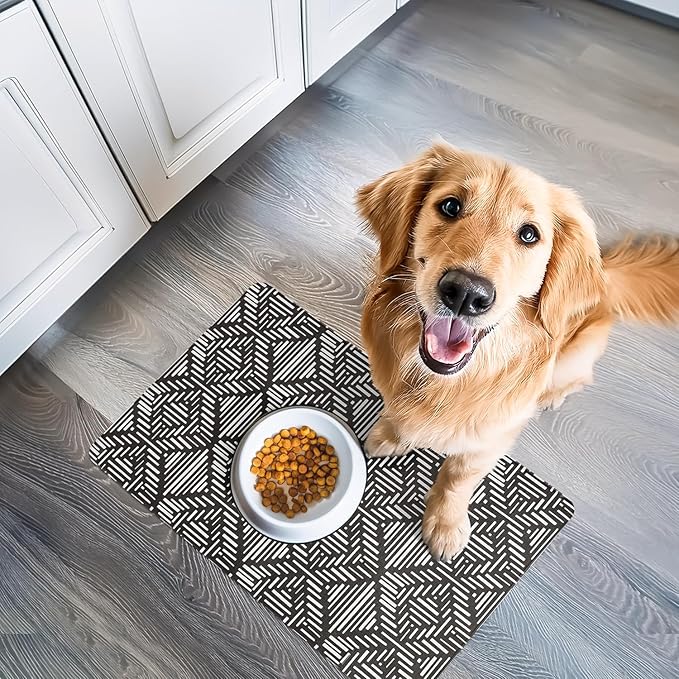 NALALAS Dog Mat for Food and Water, Cat Feeding Mat | Waterproof Dog Bowl Mat | Non-Slip Pet Food Mat for Floors | Pet Mats for Food and Water | Easy to Clean