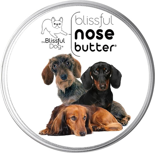 The Blissful Dog Daschund Nose Butter for Dry, Cracked Skin, Lick-Safe Dog Nose Balm with Moisturizing Shea Butter, Almond, Olive, and Essential Oils, Pet Supplies, Uncented, 2 oz.
