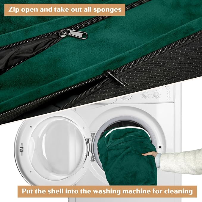 Comfort Expression Large Dog Beds Waterproof Orthopedic Foam Dog Sofa Beds Comfy Pet Bed with Washable Removable Cover & Non-Slip Bottom(Large,Emerald)