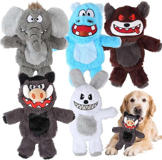 Bzonsmart Dog Squeaky Toys.5 Pack Crinkle Value Bundle .Soft Non-Shedding Puppy Toys & Self-Play Teething Toy for Dogs, Cute Pet Supplies .Dog Toys for Chewers, Small, Medium & Large Dogs