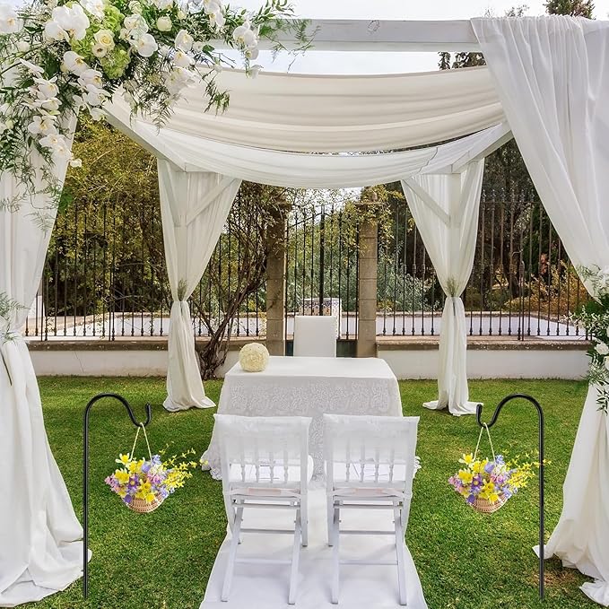 2 Pcs 30 Inch Shepherds Hook for Outdoor Adjustable Bird Feeder Pole Metal Steel Shepard Hooks for Hummingbird Stand Feeder Pole for Garden Plant, Lantern, Hanging Wedding Decor