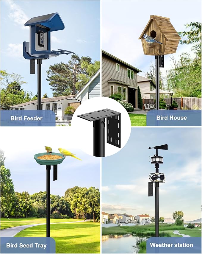 Bird Feeder Pole Stand – 90 Inch Height Feeding Station with 1-Inch Dia Heavy Duty for Hanging Feeders, Bird House Pole Mount Kit for Outdoor, Slip-Fit Connection