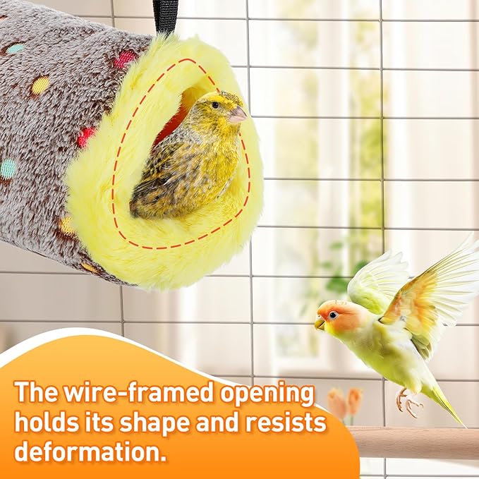 MEWTOGO Small Winter Warm Bird Nest for Cage - Comfortable Birds Bed with Support Plate, Hanging Shed Hideaway Hammock Hut Gift for Macaws African Grey Amazon Parrots