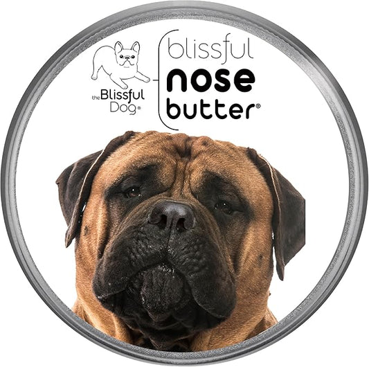 The Blissful Dog Bullmastiff Nose Butter for Dry, Cracked Skin, Lick-Safe Dog Nose Balm with Moisturizing Shea Butter, Almond, Olive, and Essential Oils, Pet Supplies, Uncented, 2 oz.