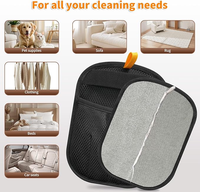 Pet Hair Removal Glove for Cats & Dogs, Upgraded Five-Finger Electrostatic Pet Hair Gloves, Reusable Magic Brush Pet Hair Remover Tool for Laundry, Couch, Carpet, Car Seat