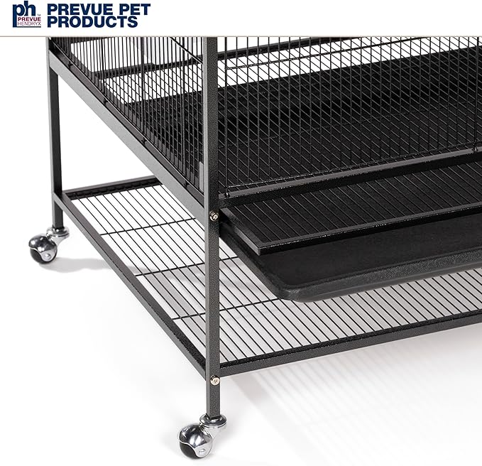 Prevue Hendryx F050 Pet Products Wrought Iron Flight Cage, X-Large, Hammertone Black