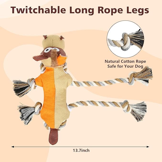 IOKHEIRA Dog Toys for Aggressive Chewers,Tough Indestructible Dog Toys,Squeaky Toys for Large Dogs, Chew Toys for Puppy Middle Big Pets-Donkey, Orange