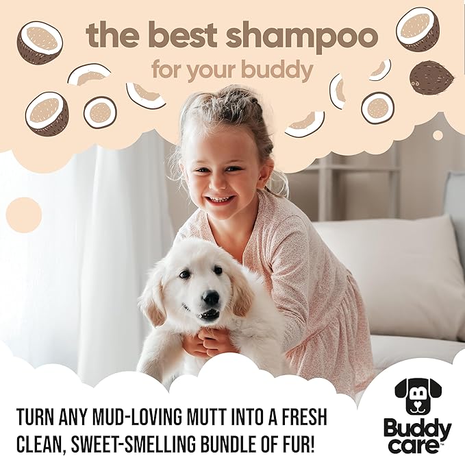 2in1 Dog Shampoo & Conditioner by Buddycare | Coconut Scented | with Aloe Vera and Pro Vitamin B5 (169.07oz)
