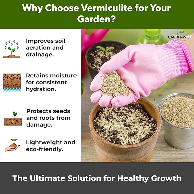 Organic Fine Vermiculite for Indoor Gardening Plants and Mushrooms – Enhances Soil Aeration, Seed Germination, Rooting Cuttings – Small Packages and Bulk (Vermiculite Grade 2 – Fine, 5 qt)