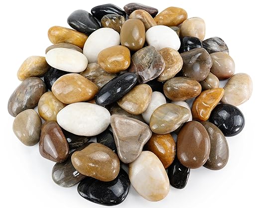 Large Pebbles for Plants, 5lbs Colorful Pebbles 2-3 Inch Decorative River Rocks for Indoor Planters, High Polished Stones for Vase Filler Fish Tank Landscaping Garden