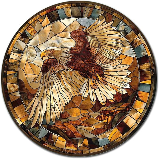 Lygond Metal Eagle Stained Glass Sign - 1212 Inches For Garden & Patio