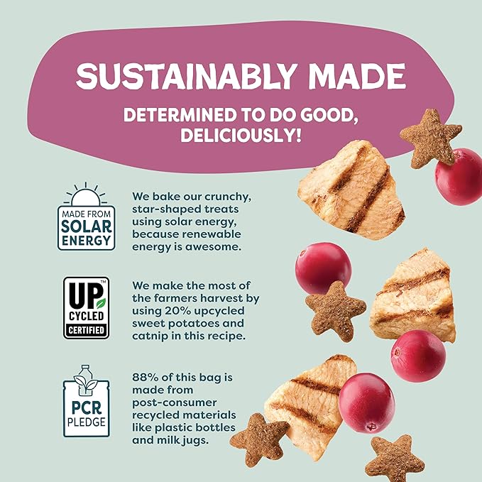 Shameless Pets Crunchy Cat Treats - Kitty Treats for Cats with Digestive Support, Natural Kitten Treats with Real Chicken, Healthy Flavored Feline Snacks - Cran You Say Chicken, 3-Pk