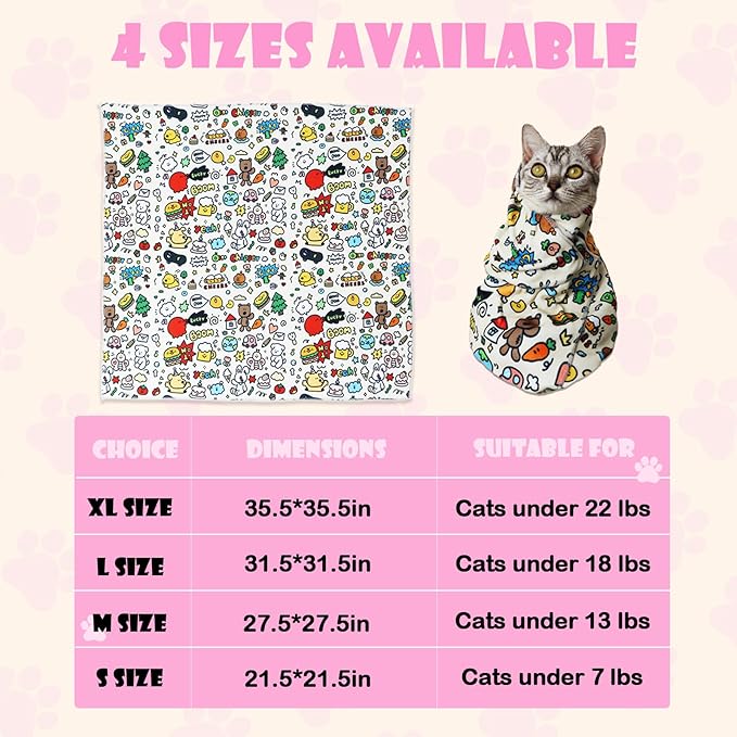 Cat Wrap for Cutting Nails Large Size 31.5in Self-Adhesive Cat Grooming Wrap Cat Nail Clipper Hammock Cat Restraint for Nail Clipping Cat Grooming Supplies(Under 18lbs)