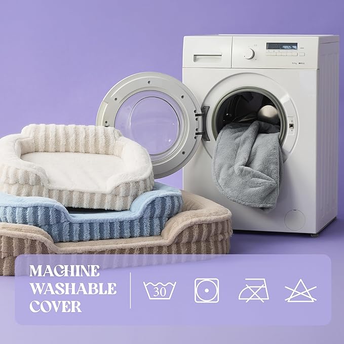 LE SURE Cute Dog Beds Large Sized Dog, Orthopedic Waterproof Large Pet Bed with Sides, Non-Slip Bottom and Egg-Crate Foam Pet Couch Sofa with Washable Removable Cover, Grey