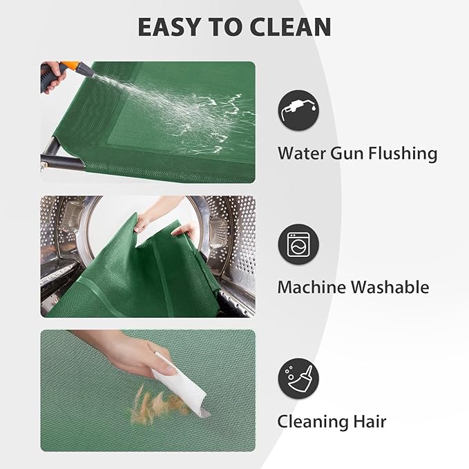 RRPETHOME Large Elevated Cooling Dog Bed, Raised Dog Cot Beds for Large Dogs, Elevated Outdoor Pet Cot, Chew Proof Portable Cooling Pet Cot with Skid-Resistant Feet and Breathable Mesh