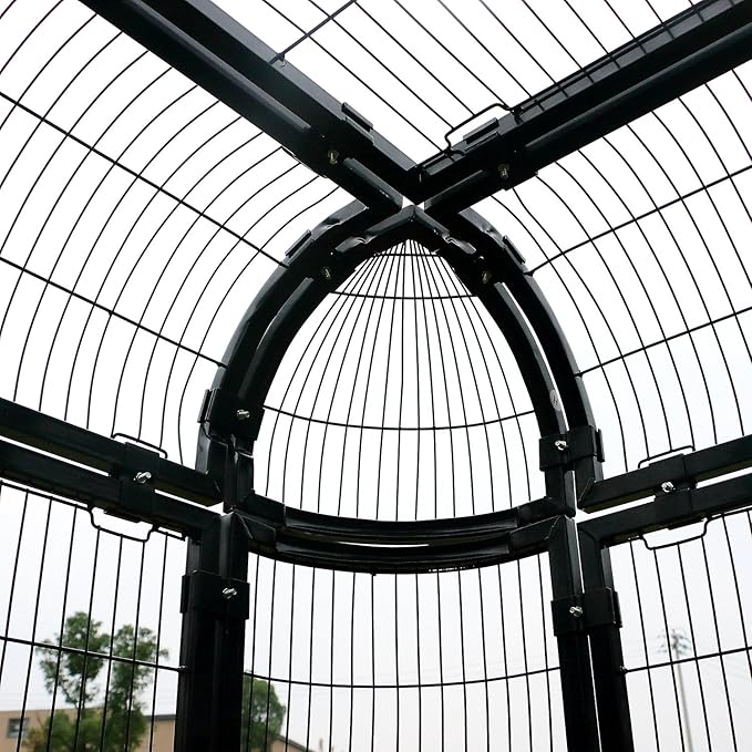 wonline Parrot Cages for Large Birds Outdoor Extra Large Bird Cage with Bird Cage and Perch, Suitable for Macaws Canaries Parrots Budgie Lovebirds (Black)
