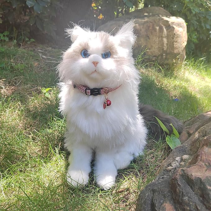 2 Pack Cotton Breakaway cat Collars with Bell,Safety Quick Release Pendant Cute Kitten Collar,Adjustable 20-30cm (Red+Vista Blue, 20-30cm)