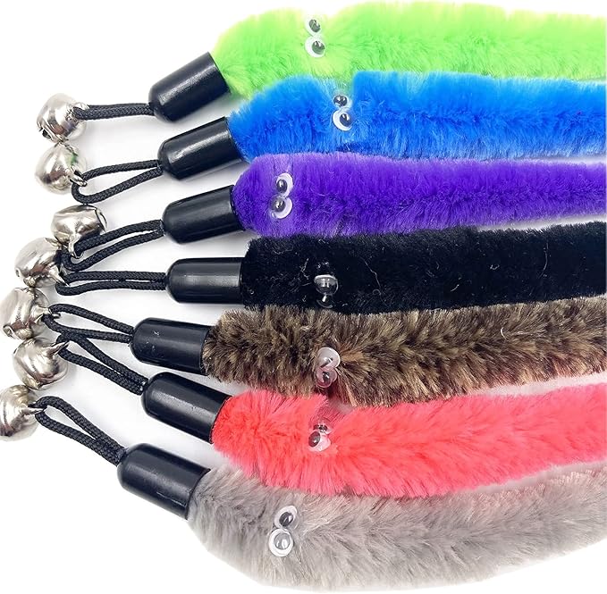 Cat Toy Worm Refills, 12 Pieces Interactive Cat Wand Attachments Worms Toy for Indoor Cats