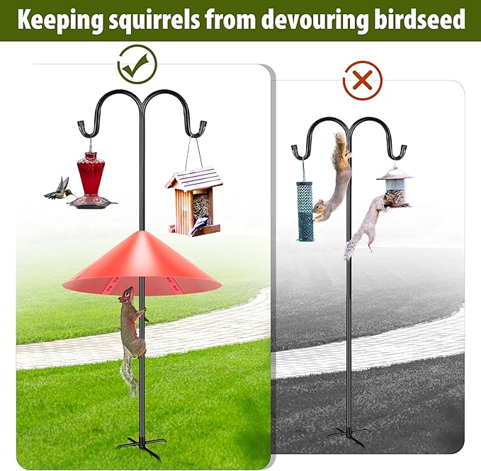 19''Inch Squirrel Baffle for Bird Feeders,Squirrel Guard for Pole-Mounted Bird Feeders,Squirrel-Proof Bird feeders for Outdoors(Red)