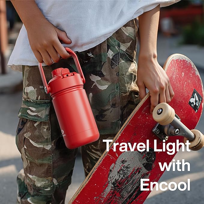 Kids Insualated Water Bottle with Straw - 12oz Stainless Steel Water Bottle with Dual Spouts, Leak-Proof, BPA-Free, Double Wall Vacuum Keeps Cold for 24 Hours for Sports, Travel, School (Cotton Candy)