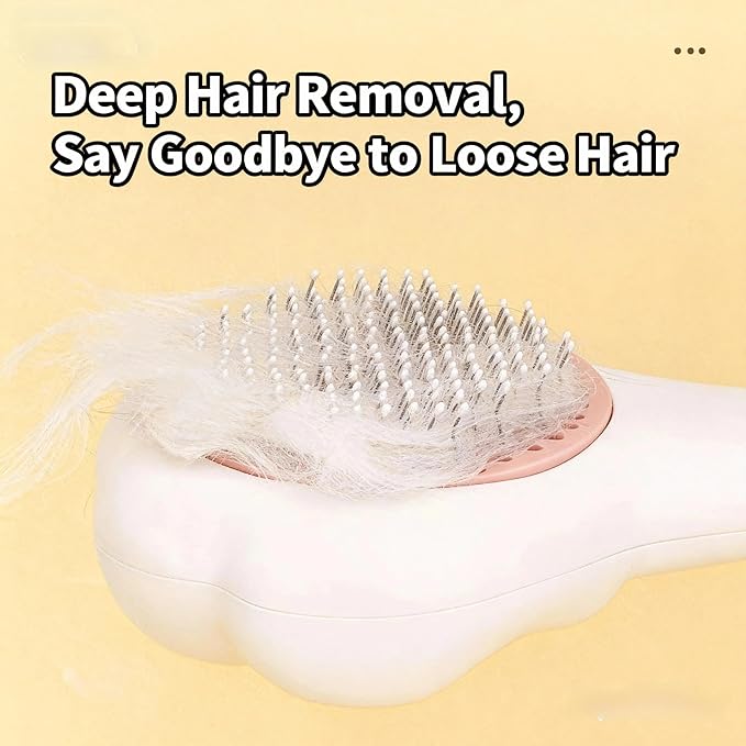 Cat Brush for Shedding, Self-Cleaning Slicker Brush for Indoor Cats, Gently Remove Loose Fur, Pet Grooming Massage Deshedding Tool, Suits Long & Short Haried Cats and Dogs