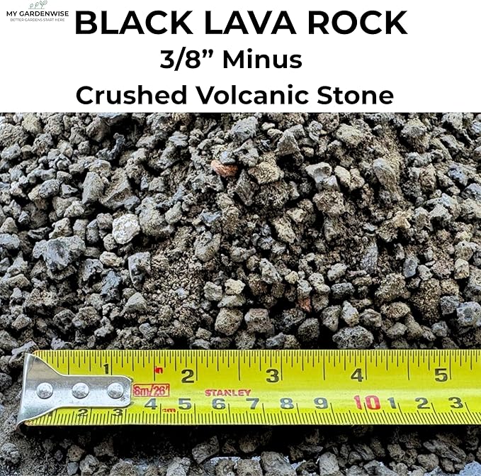 Lava Rocks for Plants (3/8’’ Minus), Natural Black Lava Rocks, Succulent & Terrarium Horticultural Volcanic Rock, Ideal Drainage for Potted Plants, Made in USA (3 qts - 4.8 lbs)
