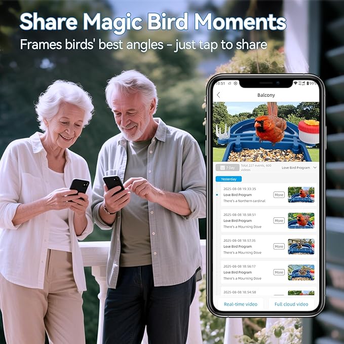 Bird Feeder with Camera Solar Powered,2.5K HD Video Bird House Live View,Smart AI Bird Species Identification for Outside Garden,Birds Bath,Ideal Gift for Birds Lover,Hummingbird (Blue)