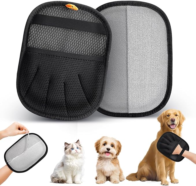 Pet Hair Removal Glove for Dogs & Cats,Upgraded Thickened Magic Brush Pet Hair Remover | Five-Finger | Electrostatic Pet Hair Gloves for Couch, Carpet, Cars Seat, Clothes