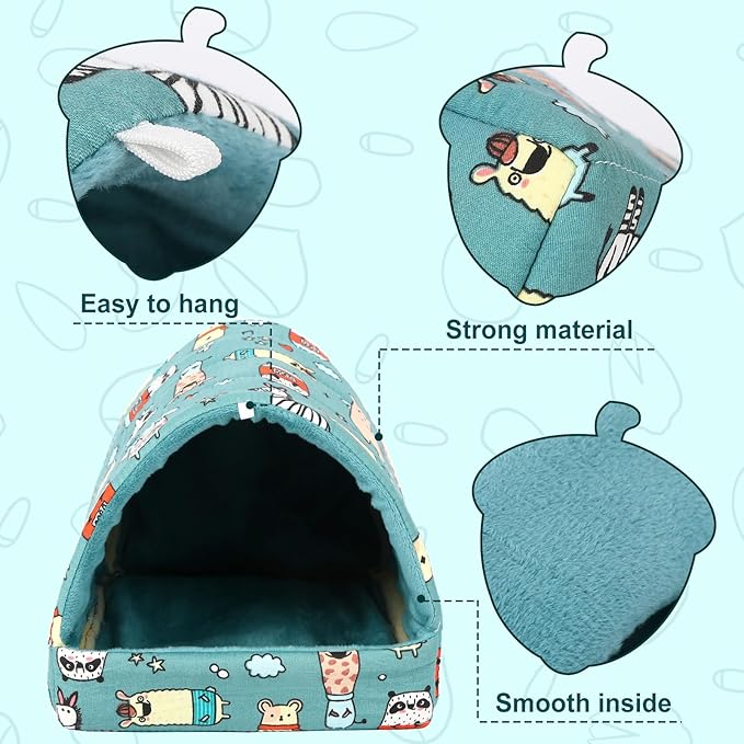 UPINS 2Pcs Guinea Pig Hideout,Guinea Pig Bed Houses Washable Small Animal House Cage Accessories for Dwarf Rabbits Chinchillas Hamsters Hedgehogs Ferrets Bearded Dragons and Rats