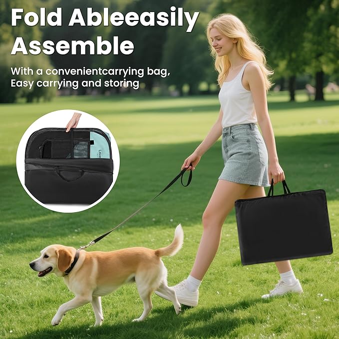 Love's cabin Pet Puppy Dog Playpen, Large Dog Tent Crates Cage Indoor/Outdoor, Portable Playpen for Cat, Foldable Pop Up Dog Kennel Playpen with Carring Case, Removable Zipper Top, Green