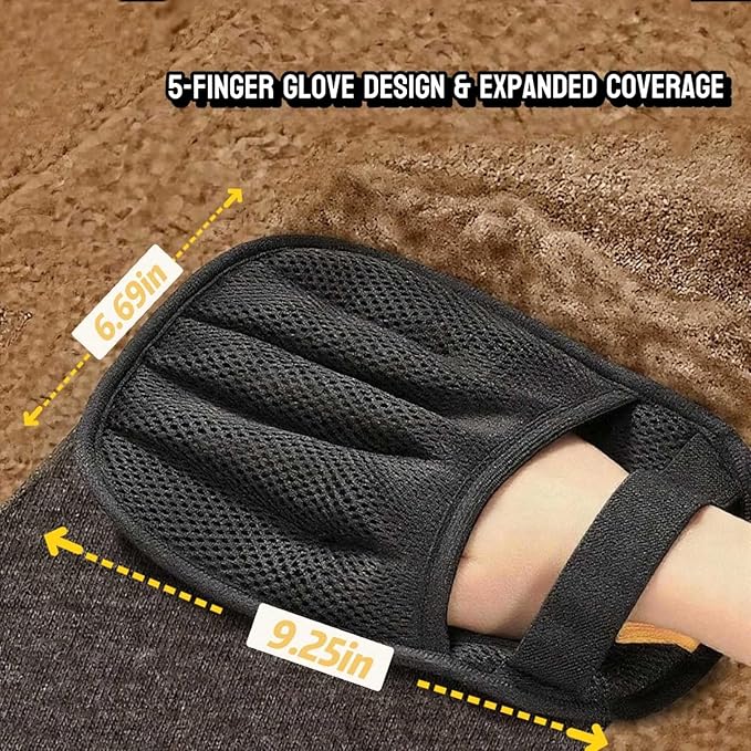 Pet Hair Remover Glove, 2 Pack Five-Finger Electrostatic Pet Hair Gloves, Reusable Pet Hair Removal Tool for Cats, Dogs, Clothing, Couch, Carpet, Car Seatd