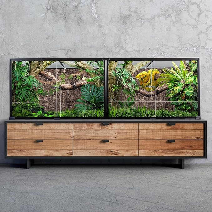 OIIBO Extra Large Reptile Terrarium 72" x 24" x 24" Reptile Tank, Upgrade Splicable Tank Can Be Used as 2 Separate Habitats, Giant Terrarium with Double Front Sliding Doors