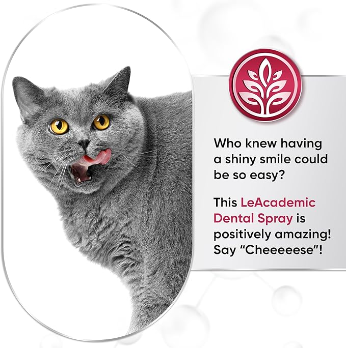 Dental Spray for Pets – Cat & Dog Breath Freshener That Helps with Tartar, Plaque, & Bad Odor – Silver 50 PPM + Valerian Flavour for Dog Teeth Cleaning – 4 Oz