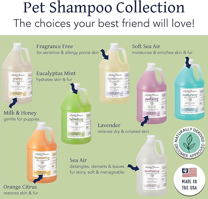 Bobbi Panter Refreshing Dog Shampoo - Hydrates & Soothes Skin & Fur, Minimizes Itching & Dander, Eucalyptus Mint Scent, 30:1 Concentrated Formula, Made in USA, 1 Gal. (Case of 4)