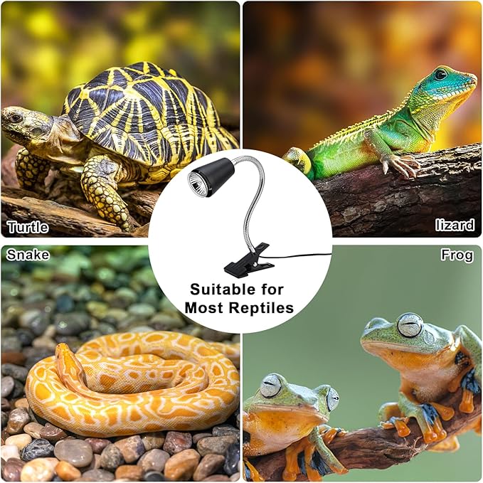 Reptile Heat Lamps, UVA/UVB Turtle Heat Lamp,Turtle Aquarium Light Bulbs, Heating Lamps with Cycle Timer, 360° Rotatable Heat Lamp for Lizard Turtle Snake Aquarium Aquatic Plants,2 Heat Bulbs
