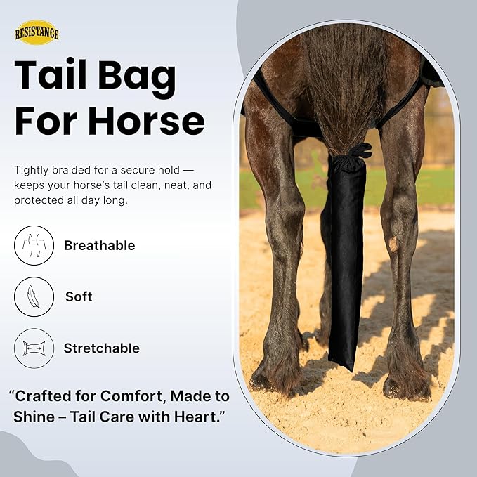 RESISTANCE Spandex Horse Tail Bag Only for Horses - 23"x10" Ties, Nylon Material - to Keep The Horse Tail Clean and Protected - Royal Blue (Pack of 3)