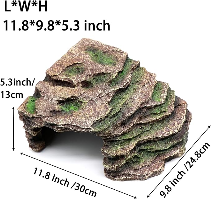 Large Reptile Hide Shale Scape Step Ledge, Reptile Cave Hideout, Bearded Dragons Accessories, Basking Rocks for Bearded Dragons
