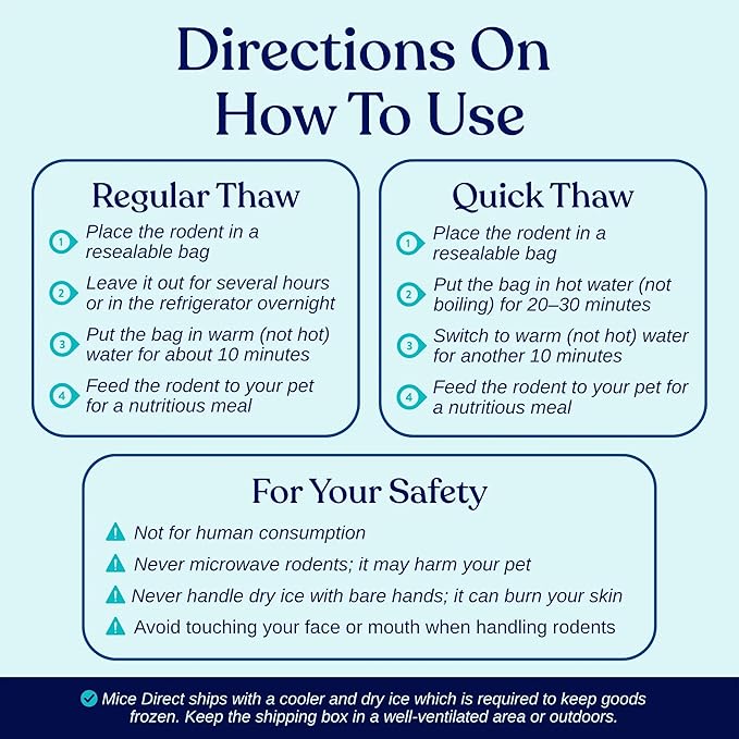 MiceDirect Frozen Rat Pups Feeder Food Adult Corn Snakes Juvenile Adult Ball Pythons Monitor Lizard (15 Count)