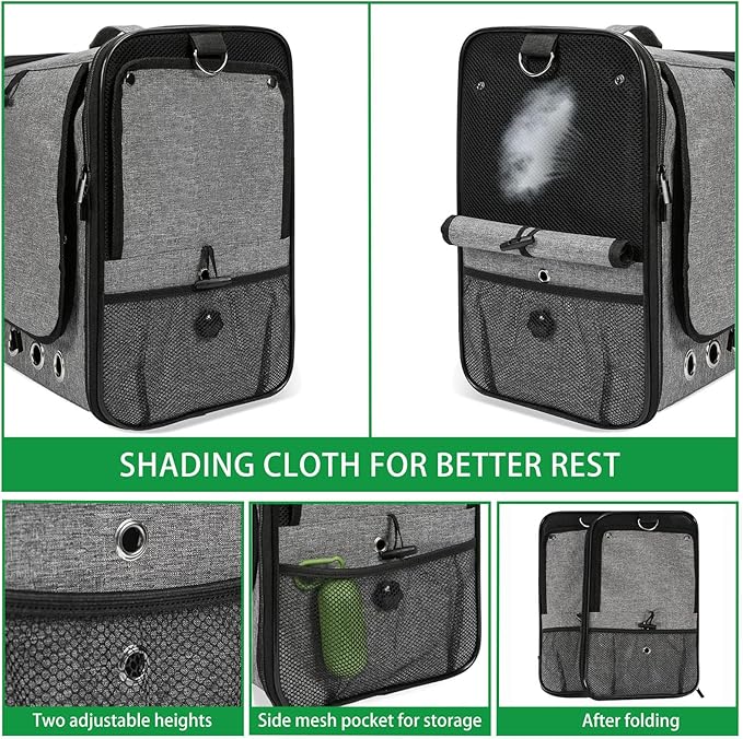 Bird Carrier Bag Bird Travel Cage with Stand, Lightweight Backpack for Parrot, Large Portable Bird Travel Bag, Pet Transparent Breathable Travel Cage