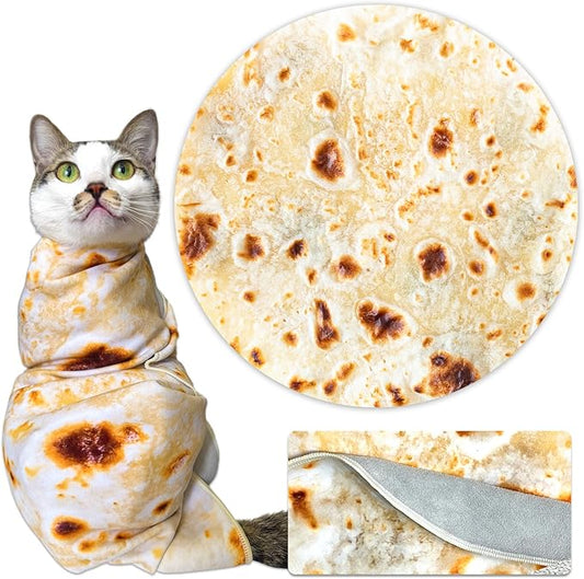 Cat Wrap for Cutting Nails, Tortilla Blanket Pet Supplies Cat Washing Bag, Burrito Blanket Cat Restraint for Nail Clipping, Multifunctional Pet Tool Gifts for Cat Lovers (M (within 9lbs), Tortilla)