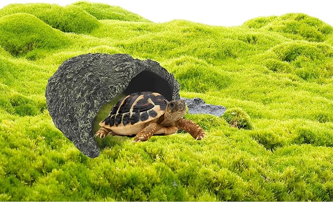 Large Rock Cave Hideout for Reptiles & Amphibians - Ideal for Bearded Dragons, Turtles, Snakes, Lizards, Geckos, Tortoises & Small Pets - Terrarium & Aquarium Decor, Safe Reptile Habitat