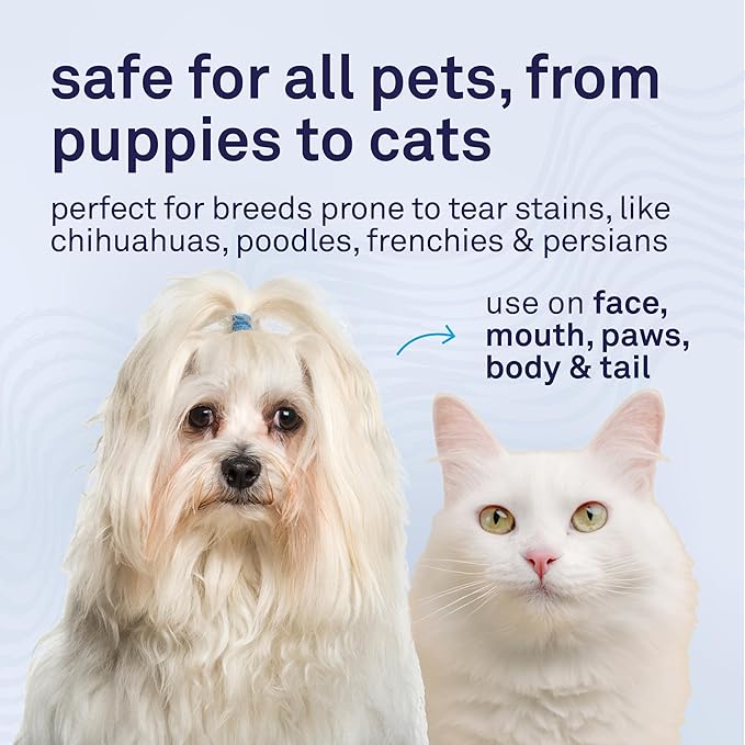 Petpost Tear Stain Remover Wipes for Dogs | 100 Count Gentle Eye Wipes with Juniper Berry & Coconut | Dog Face Wipes for Tear Stains & Eye Discharge | Soft Cotton Pads, Bleach Free