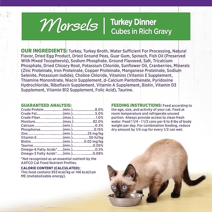 Wellness Complete Health Cubed Adult Wet Cat Food, Natural, Protein-Rich, Grain Free, 5.5 Ounce, 24 Pack, (Turkey Entrée)