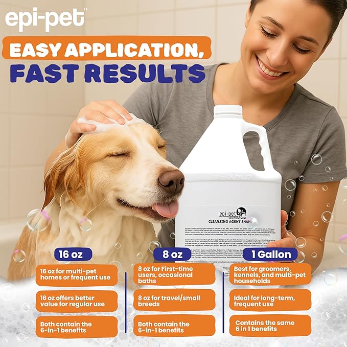 Puppy Safe 6in1 Pet Shampoo, Shampoo for Dogs with Deshedding Coat, Dry Itchy Skin, Hypoallergenic and Sensitive Skin, Scented Vanilla and Lavender (1 Gallon (Pack of 2), 1 Gallon (128 Fl oz))