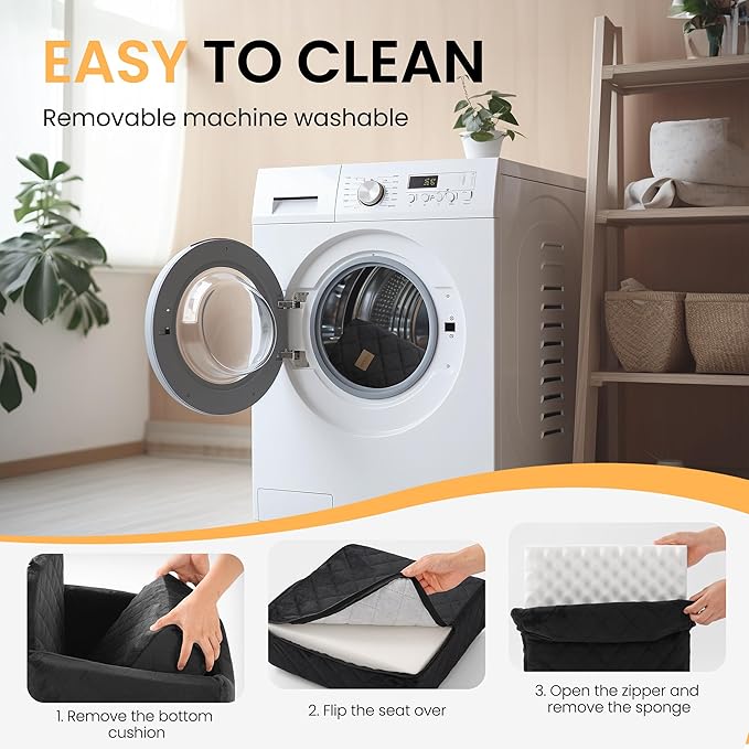 Dog Car Seat for Small Dog with Washable Mat, Memory Foam Booster Seat for Dogs Under 30lb, Elevated Pet Seat with Pockets, Anti-Slip Bed for Car, Perfect for Front & Back Seats with Safety Leash