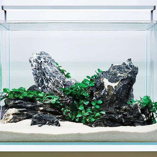 LANDEN Dark SEIRYU Stones Natural Rocks(17lbs, 3~11 inches,7-8pcs) for Aquarium, Paludarium, Terrariums, Landscaping Rocks, Decorative Aquarium Rocks