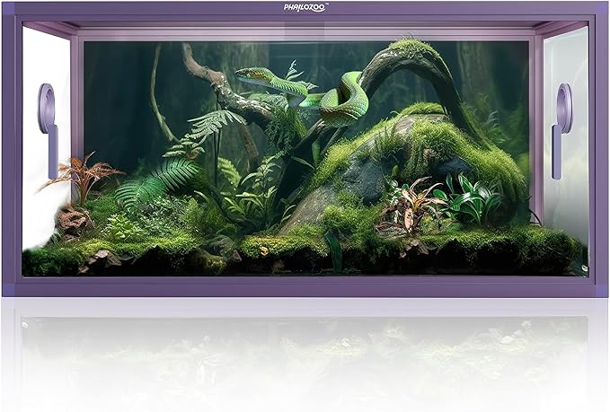 50 Gallon Bearded Dragon Tank, Reptile Enclosure for Easy Maintenance, Front Opening Reptile Tank with Top Screen Ventilation & Glass Sliding Door 36''x18''x18''